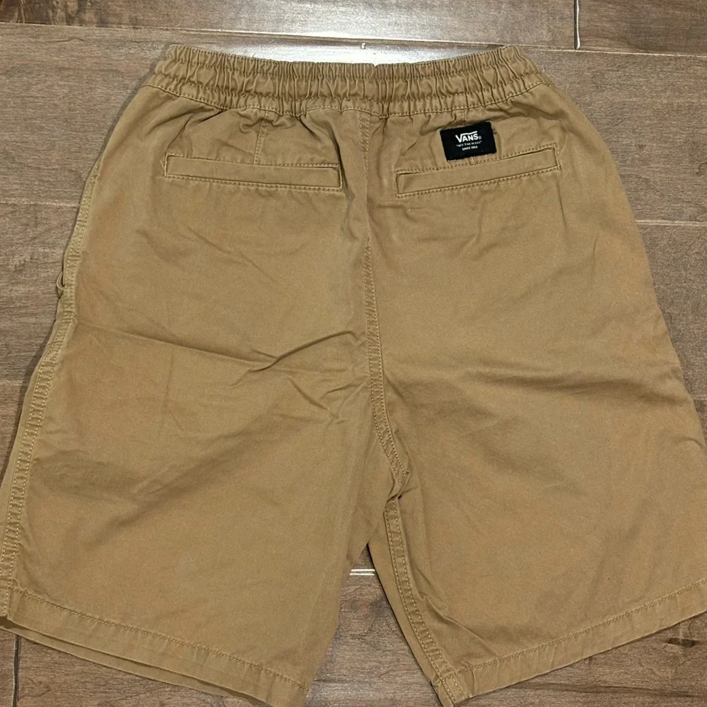 Vans Boys Elastic Waist Shorts Black and Gray Checkerboard & Khaki Size 10/12 M